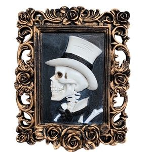 Halloween Gothic Victorian Skeleton Picture Frame